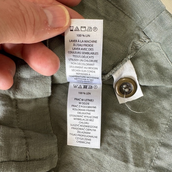 St. Tropez Women's 100% Linen Front Zip Vest with Hood Gray M Lagenlook Festival - Picture 8 of 13